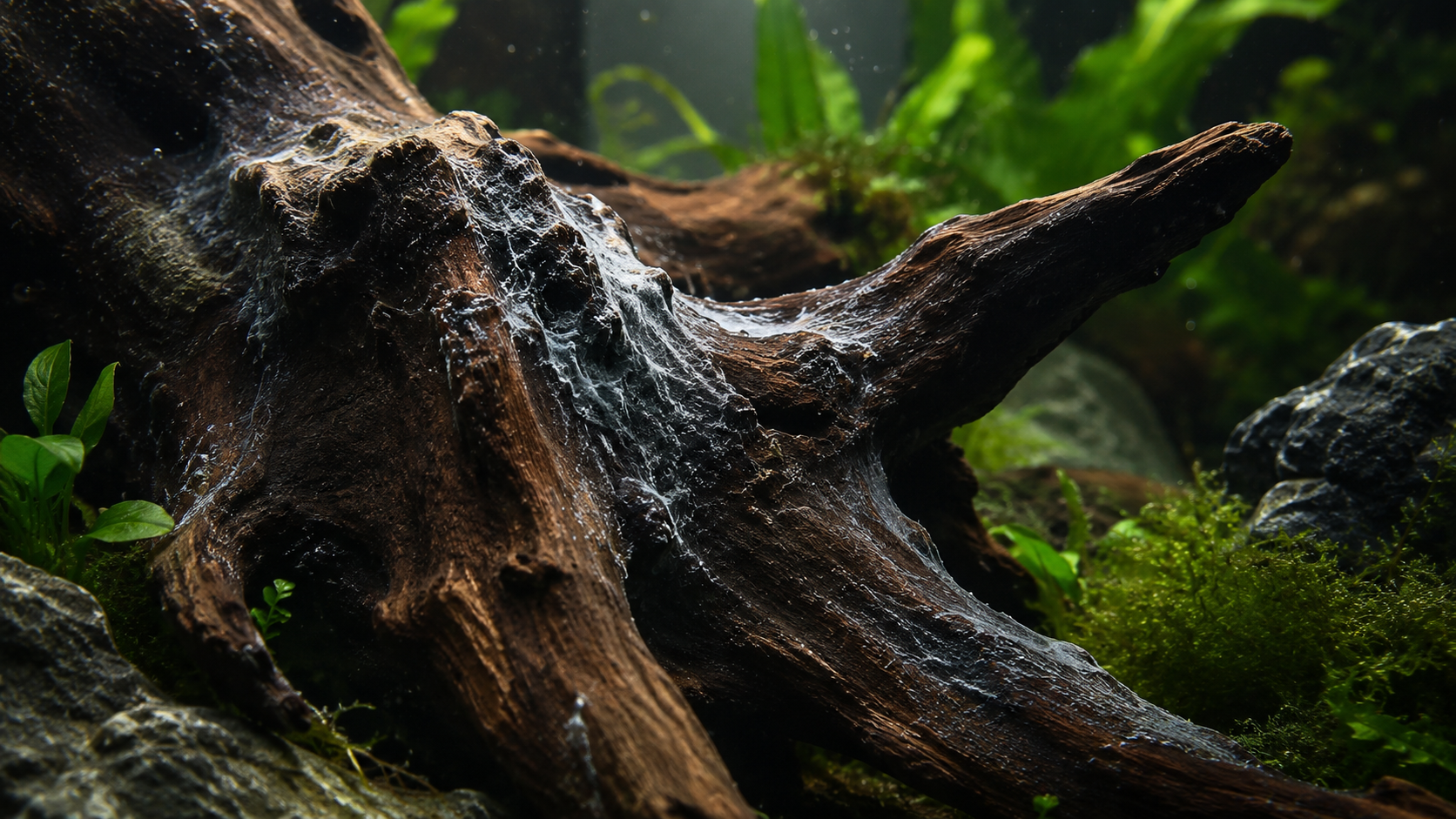 Weißer Belag auf Aquariumwurzeln: gefährlich oder völlig normal?